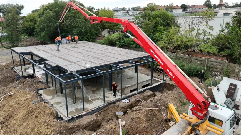Structura de bază a viitoarei unități de igienizare de la Spitalul TBC a fost finalizată
