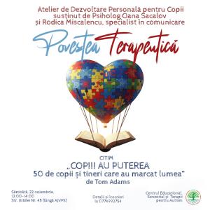 „Povestea Terapeutică”, atelier de dezvoltare personală pentru copii, la Galați