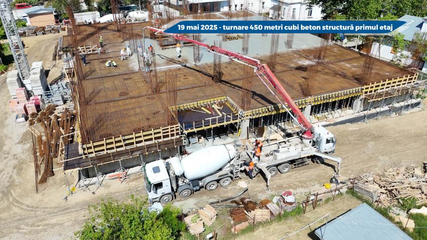 A început turnarea structurii primului etaj al noului spital din Tecuci