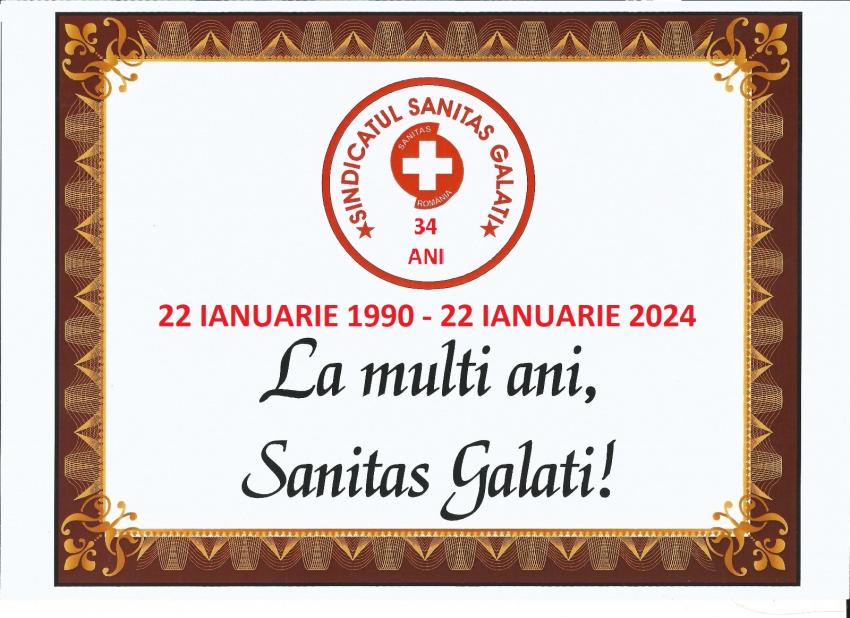 Sindicatul Sanitas Galați, la 34 de ani de activitate   